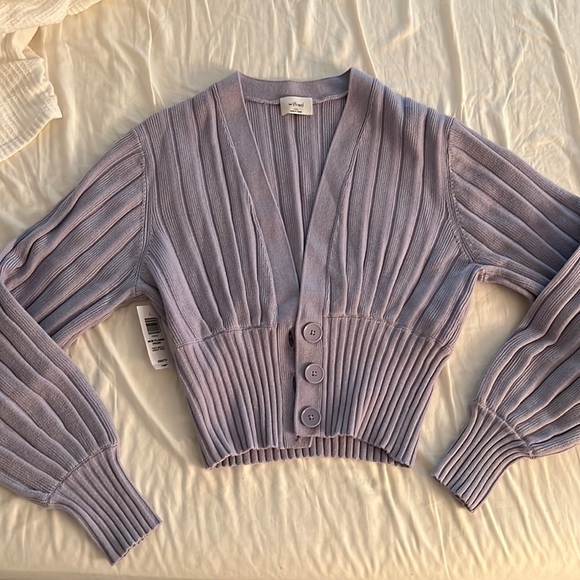 Aritzia New Plunge Front Cardigan- Pale Violet